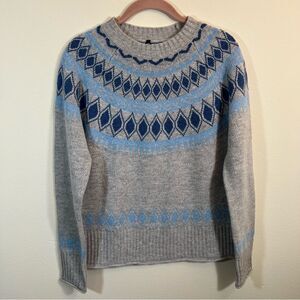 Kuhl Gray Blue Wunderland Wool Merino Blend Women’s XS Fair Isle